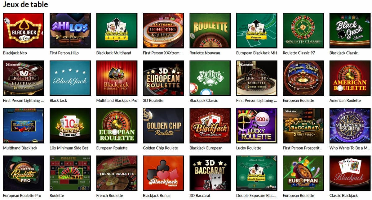 Jeux de table Manga casino