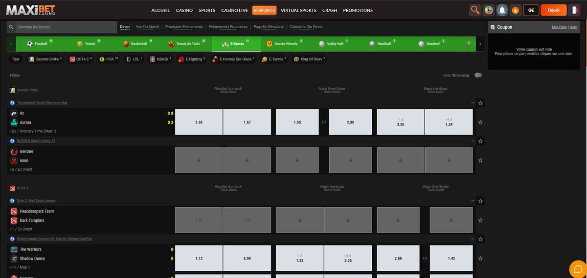 Esport Maxibet Casino