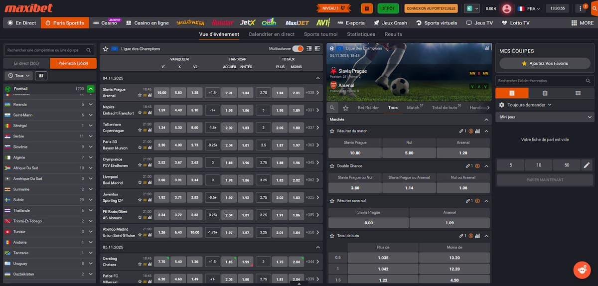 Paris sportifs Maxibet Casino
