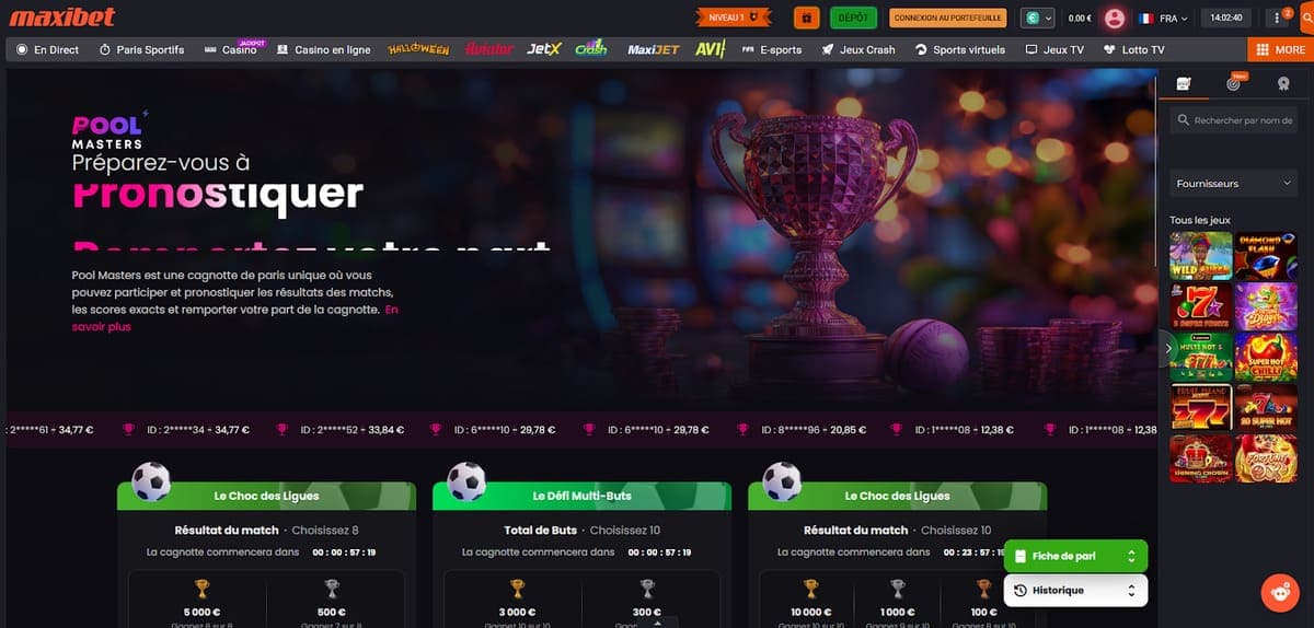 Pool masters Maxibet Casino