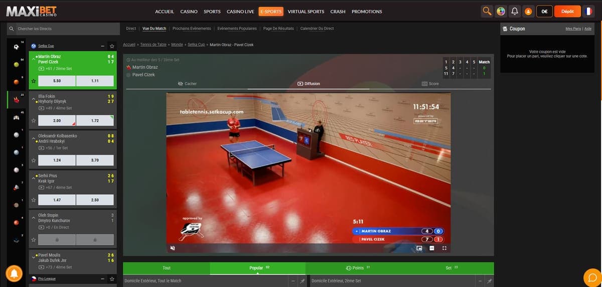 Sport amateur Maxibet Casino