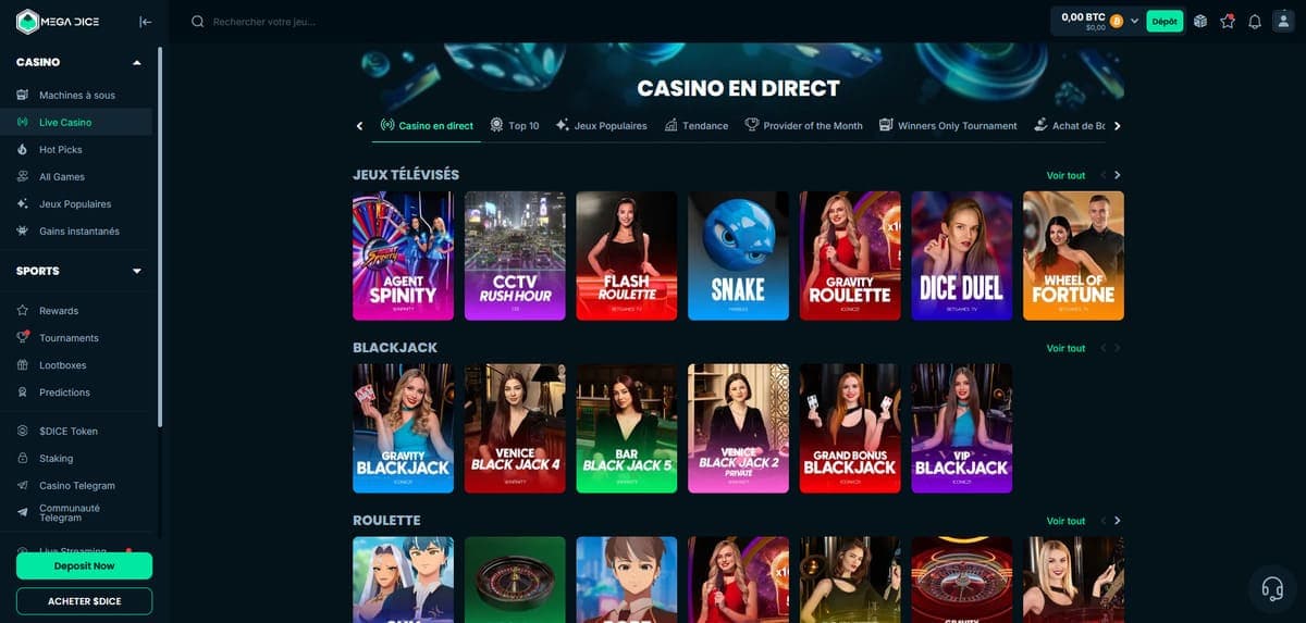 Live Mega Dice Casino