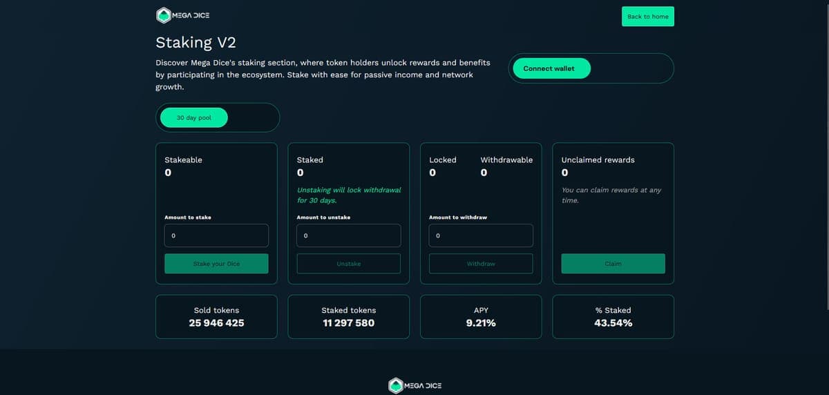 Staking Mega Dice Casino