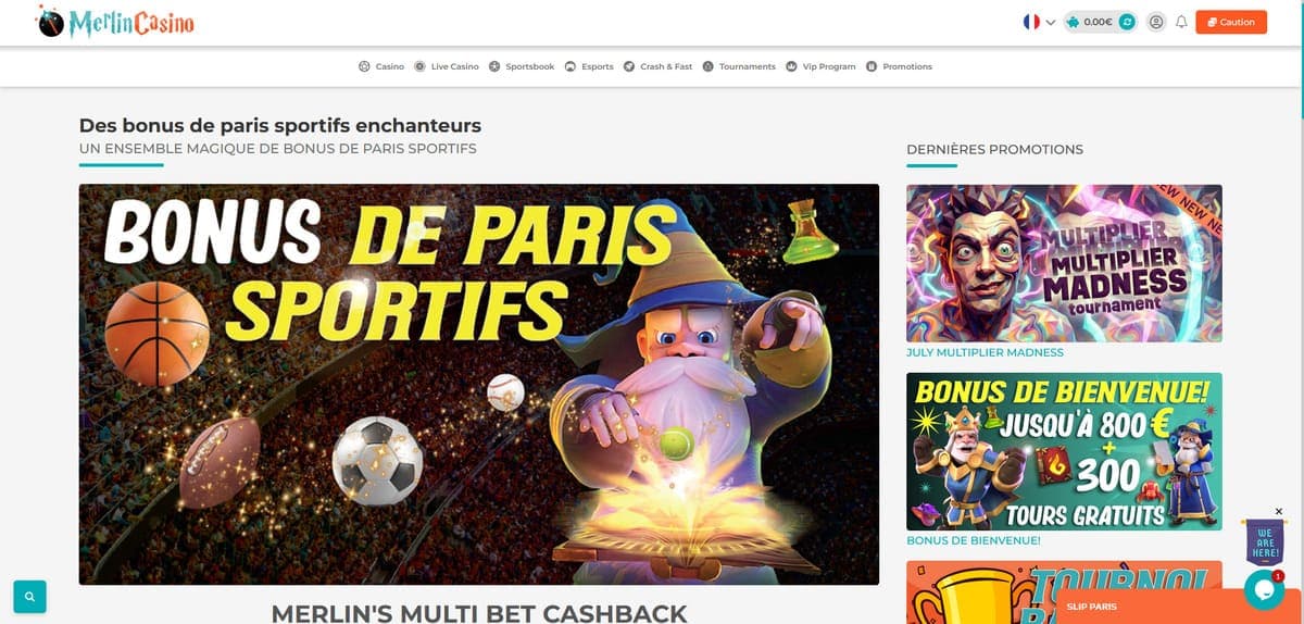 Bonus paris sportifs Merlin Casino