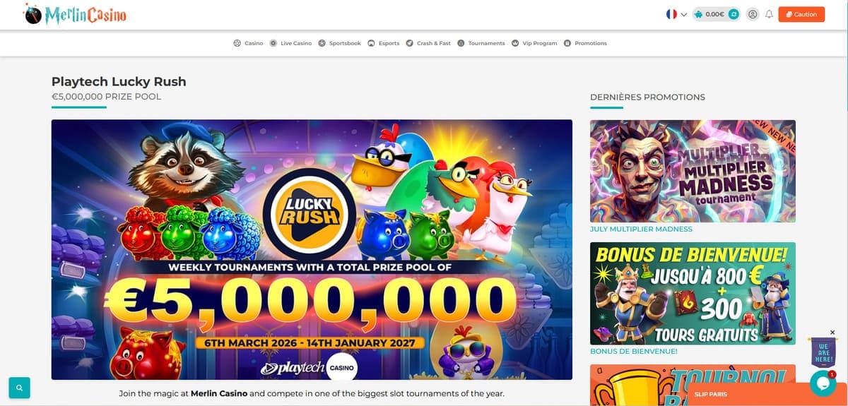 Tournois Merlin Casino