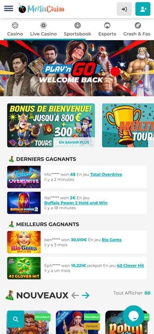 Merlin casino application
