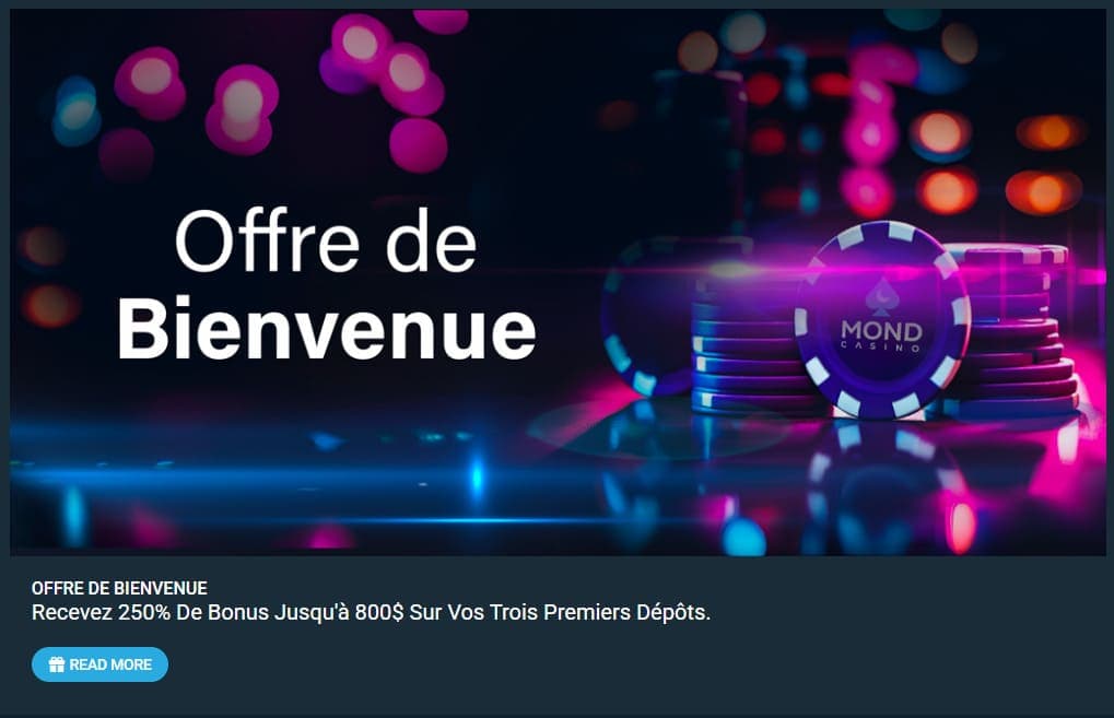 bonus bienvenue Mond Casino
