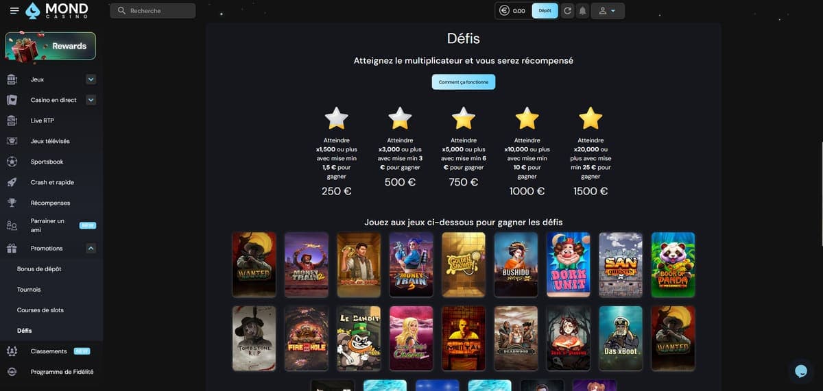Défis Mond Casino