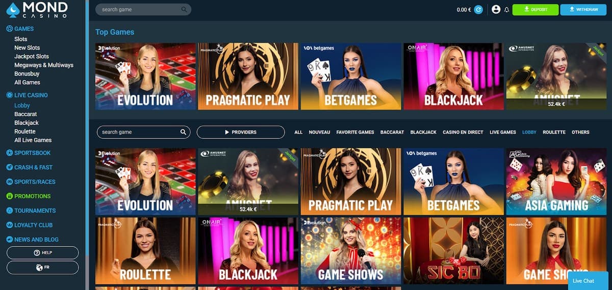 live casino Mond Casino