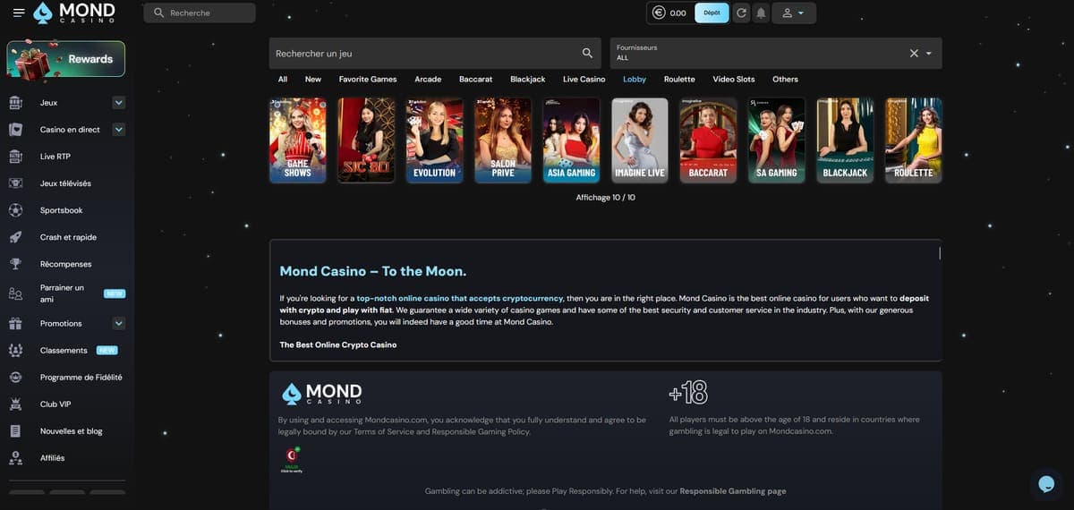 live casino Mond Casino