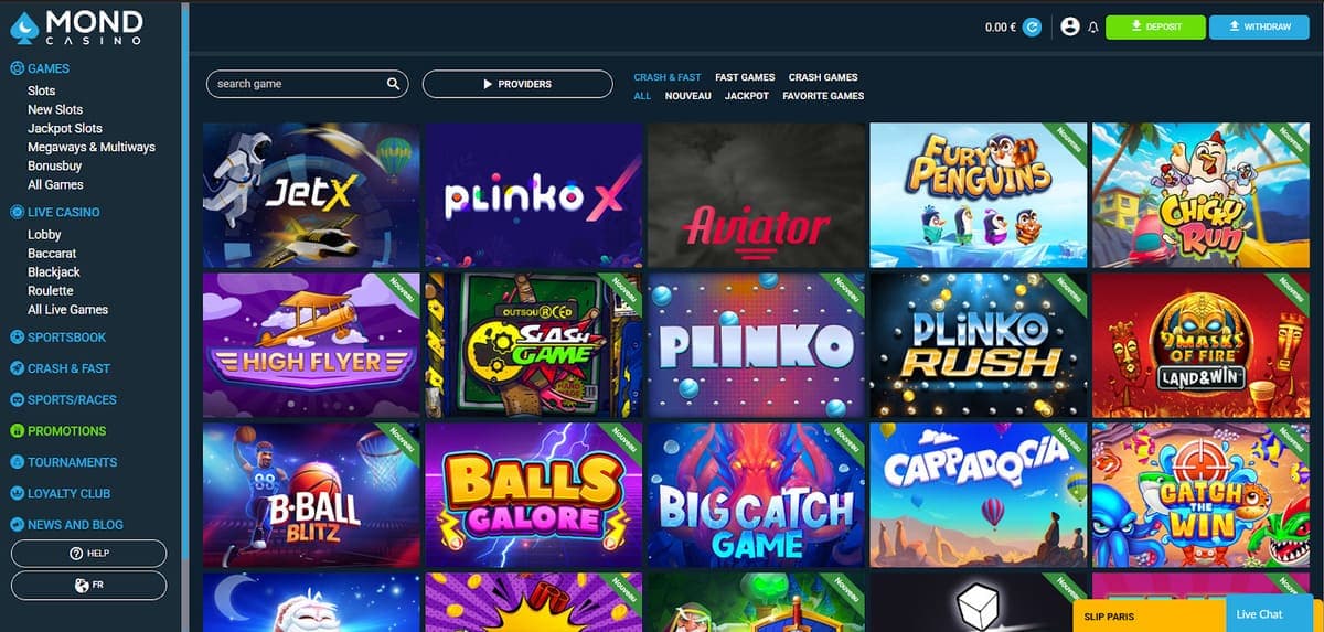 mini jeux Mond Casino