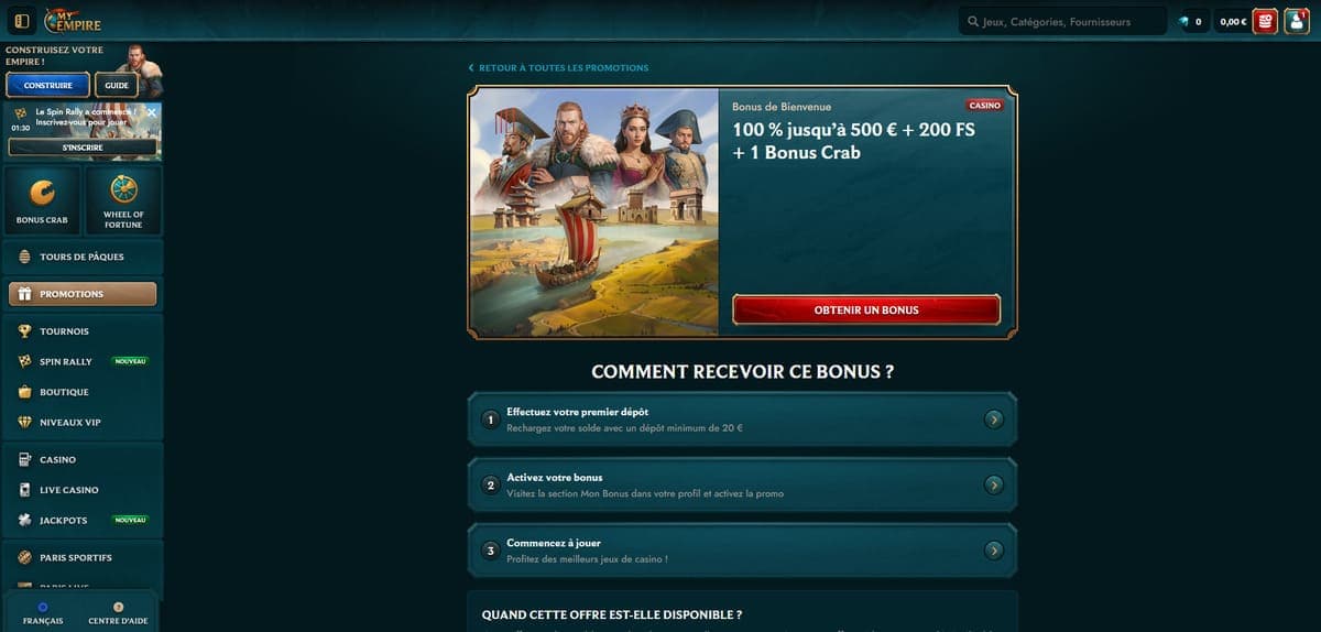 4 Bonus My Empire Casino