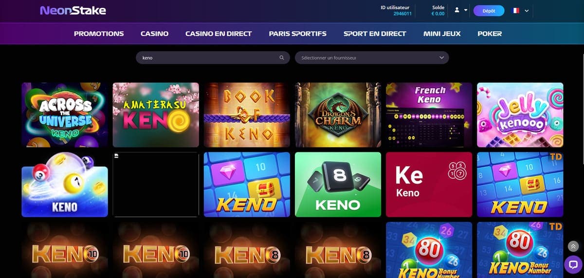 Autres jeux NeonStake Casino