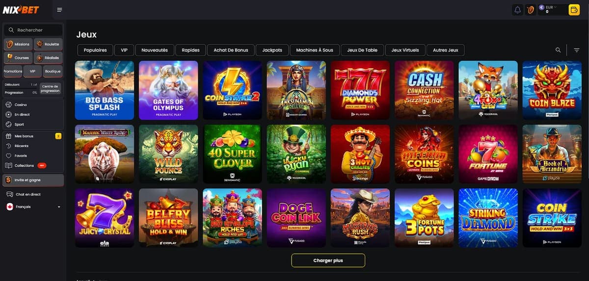 Machines à sous Nixbet Casino