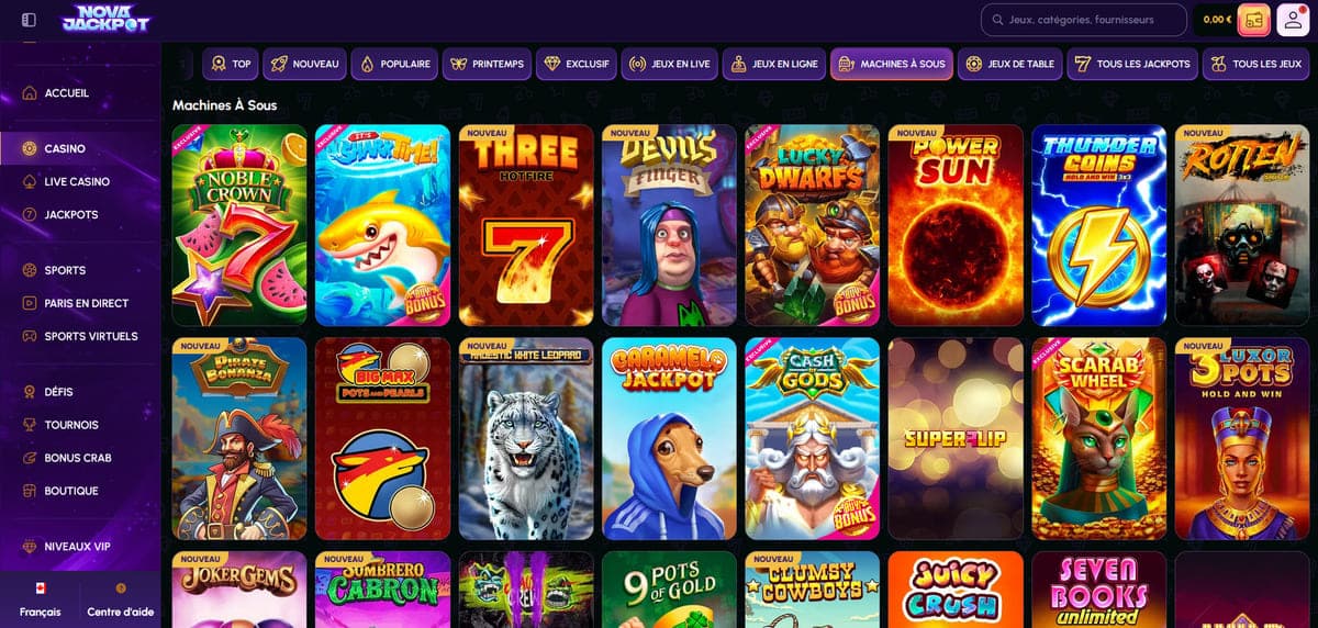 Machines à sous NovaJackpot Casino