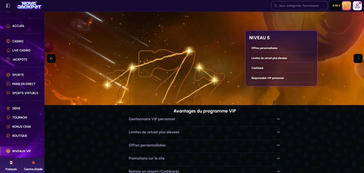 VIP NovaJackpot Casino