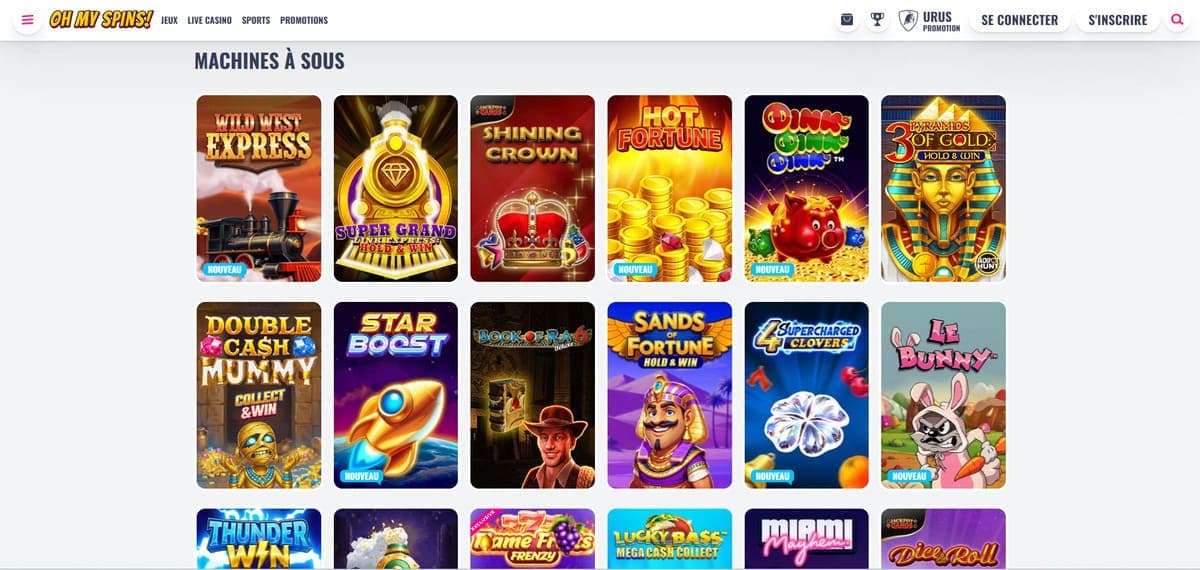 Machines à sous OhMySpins Casino