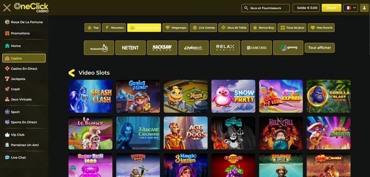 Machines à sous OneClick Casino