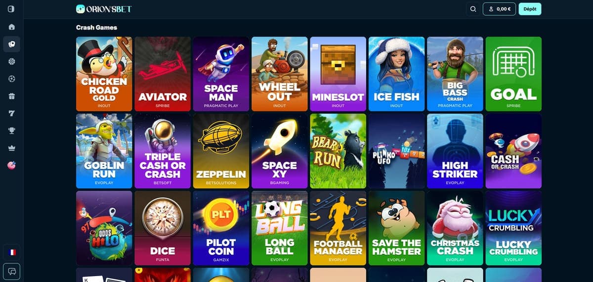 Crash games OrionsBet Casino