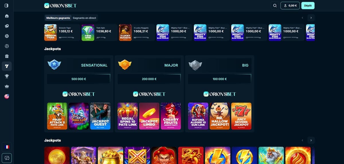 Jackpots OrionsBet Casino