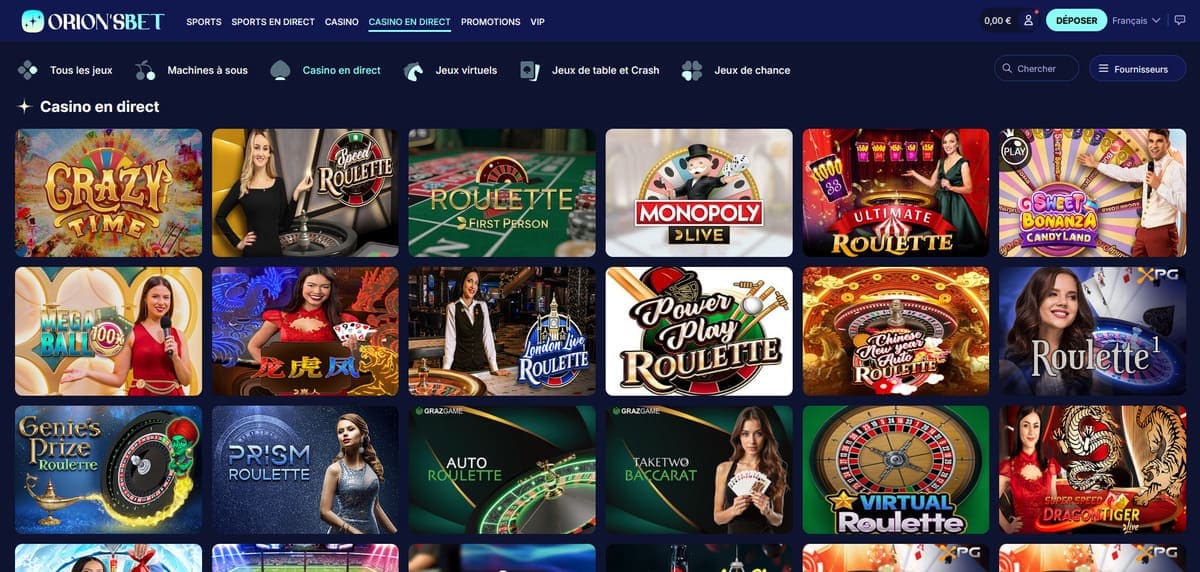 Live OrionsBet Casino