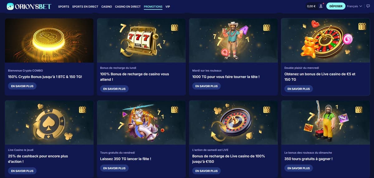 Promos OrionsBet Casino