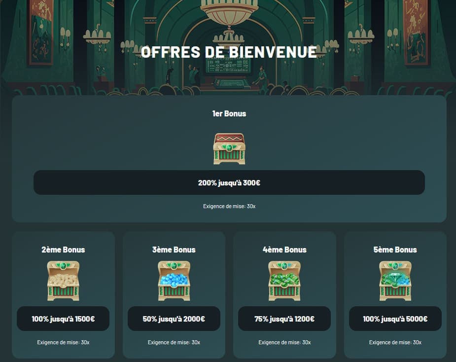 Bonus bienvenue Palm Casino