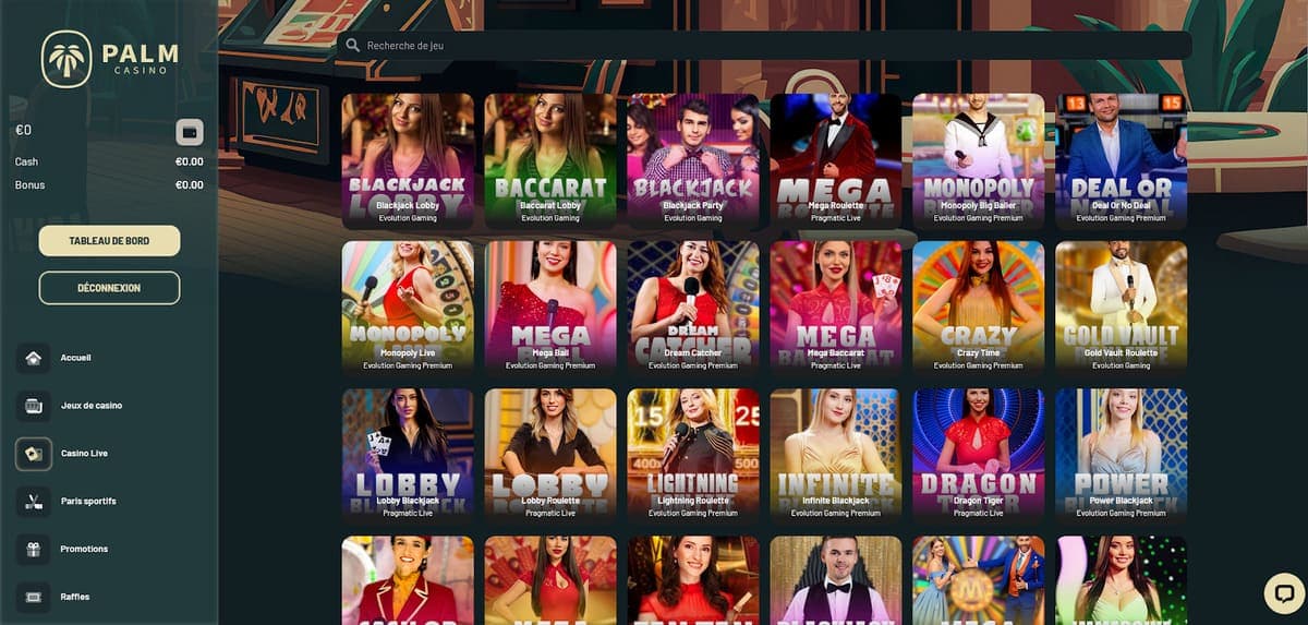 Casino en direct Palm Casino
