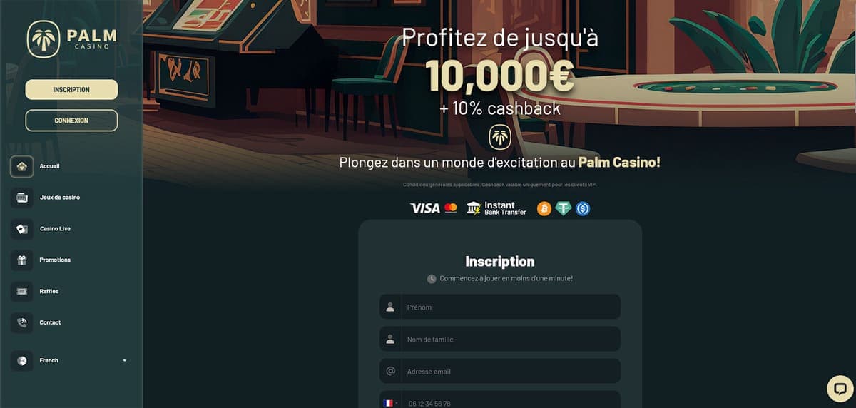 Inscription Palm Casino