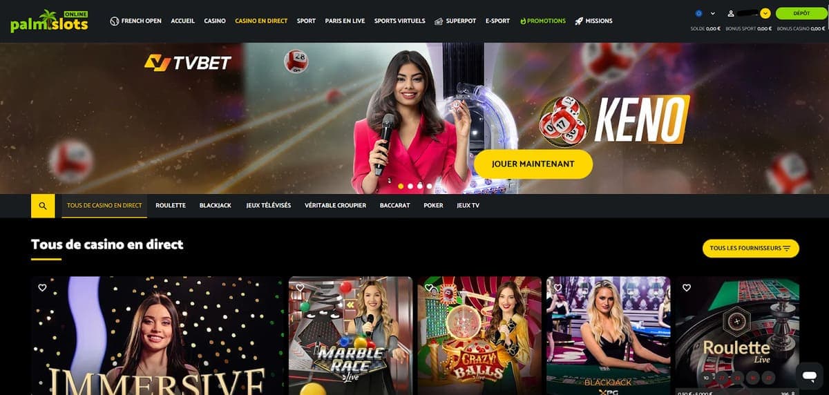Casino en direct Palm Slots Casino