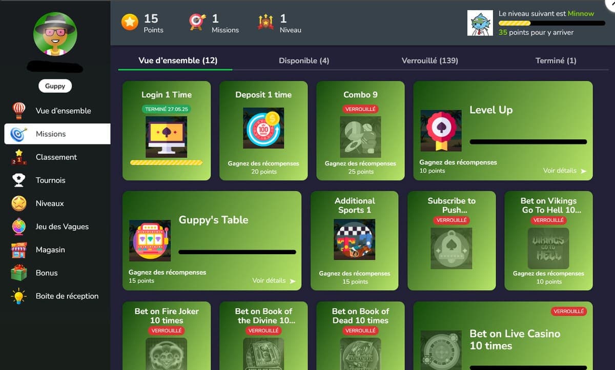 Défis Palm Slots Casino