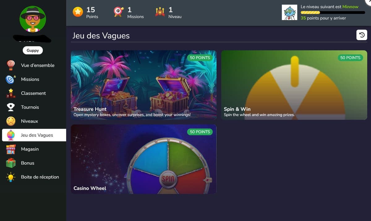 Jeu des vagues Palm Slots Casino