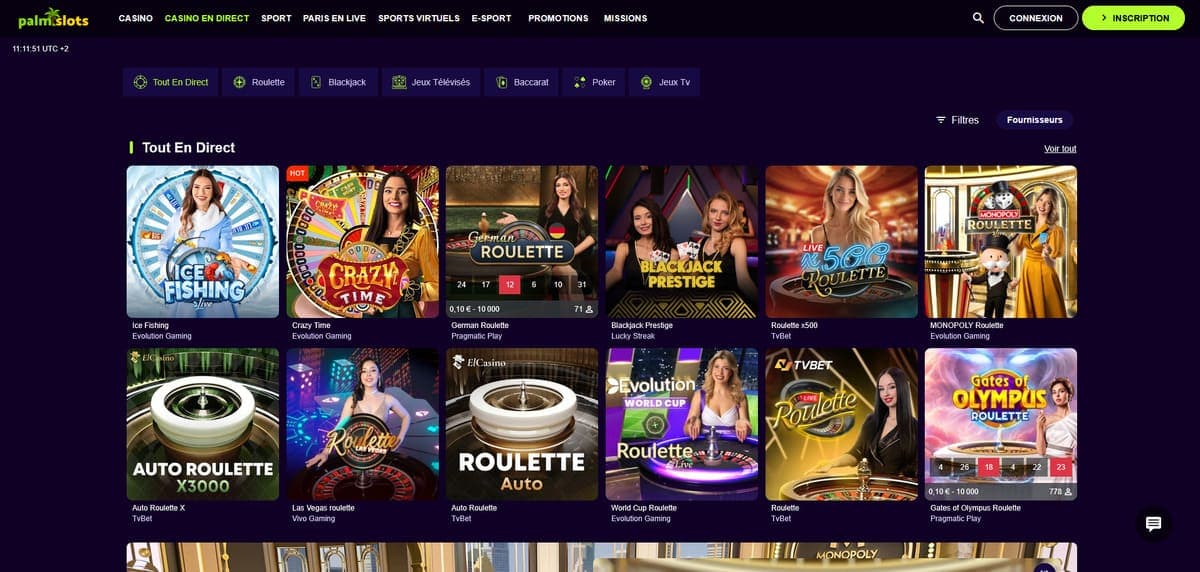 Casino en direct Palm Slots Casino