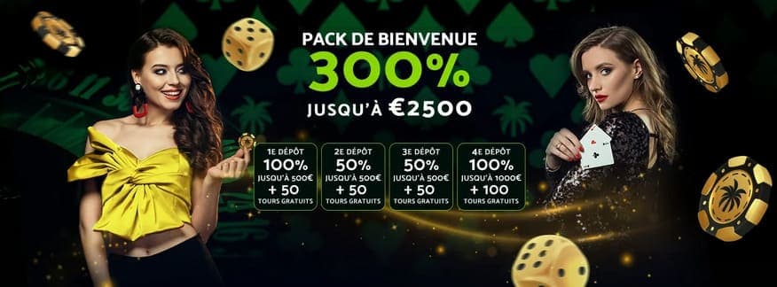 Pack bienvenue Palm Slots Casino