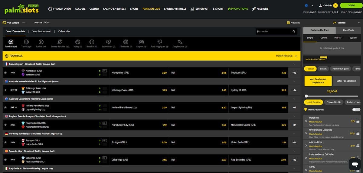 Paris en direct Palm Slots Casino
