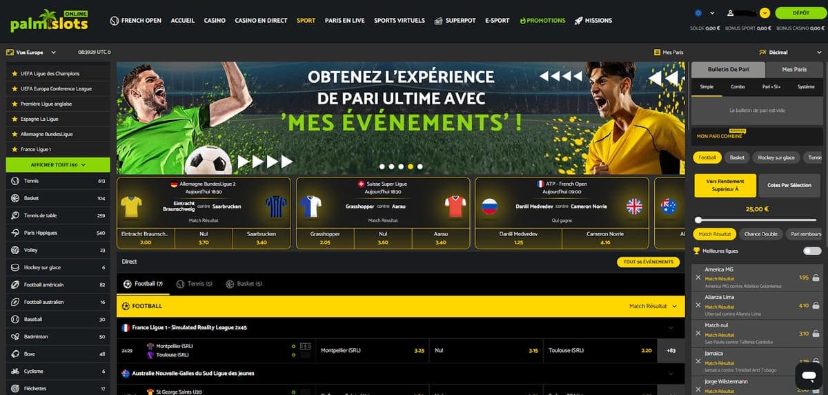 Paris sportifs Palm Slots Casino