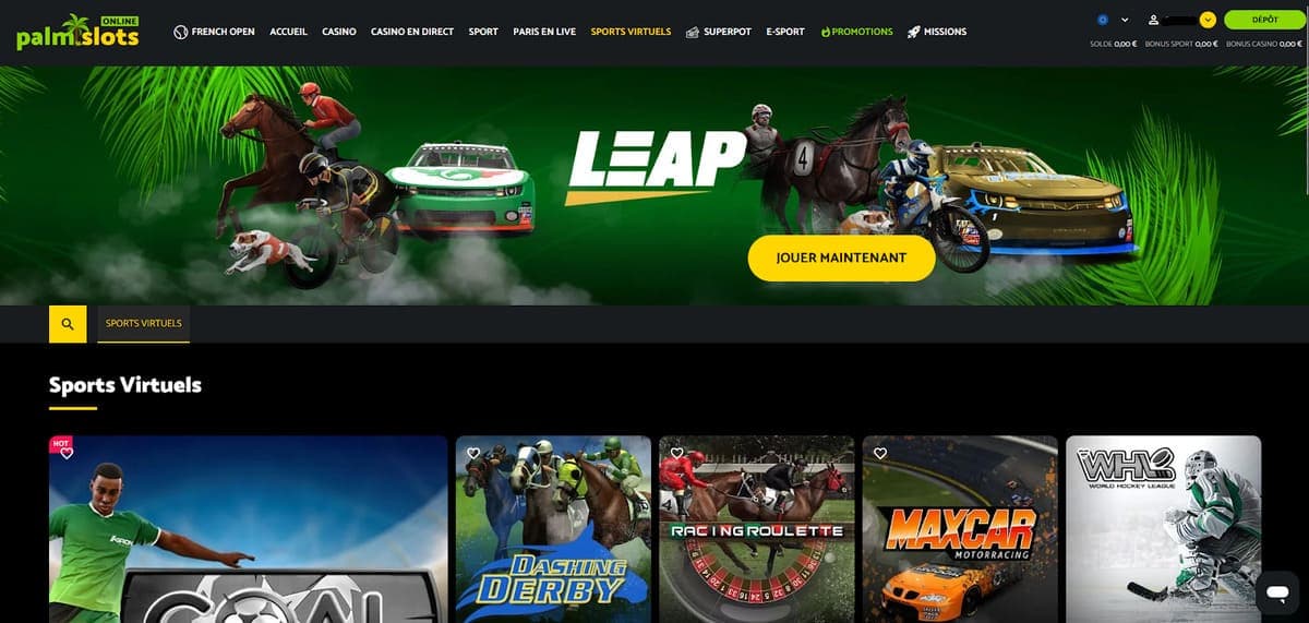 Sports virtuels  Palm Slots Casino