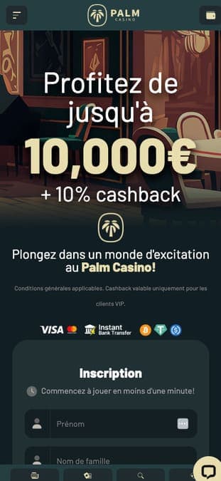 Palm casino application