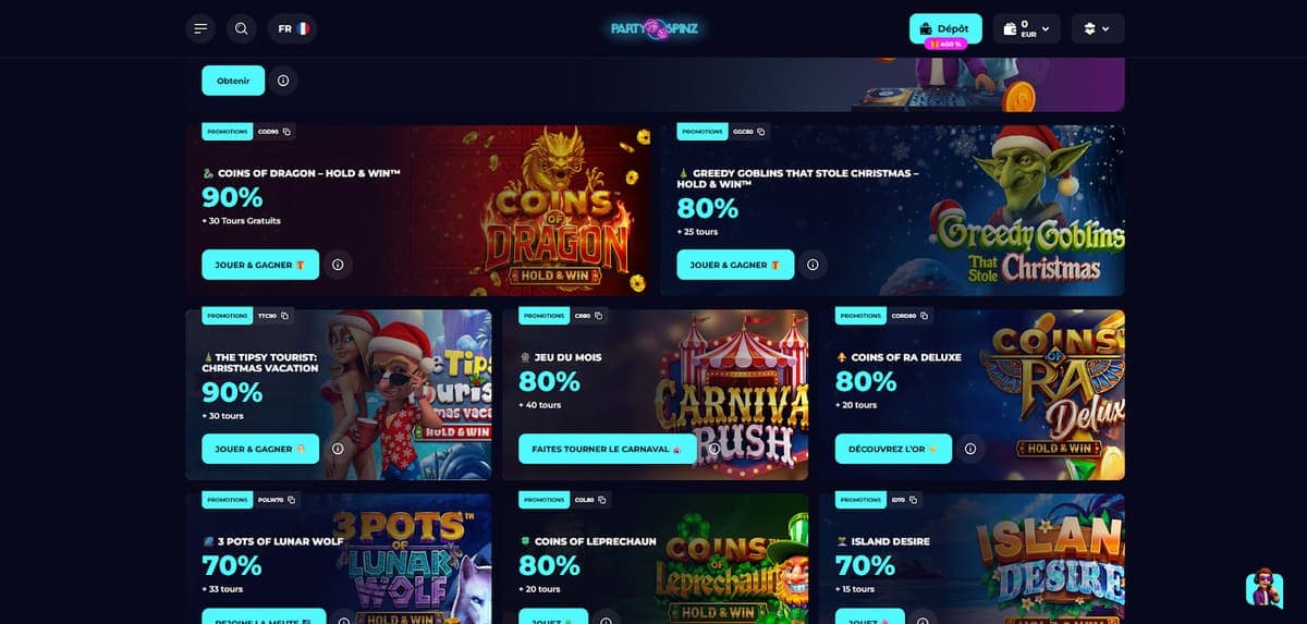 Promos PartySpinz Casino