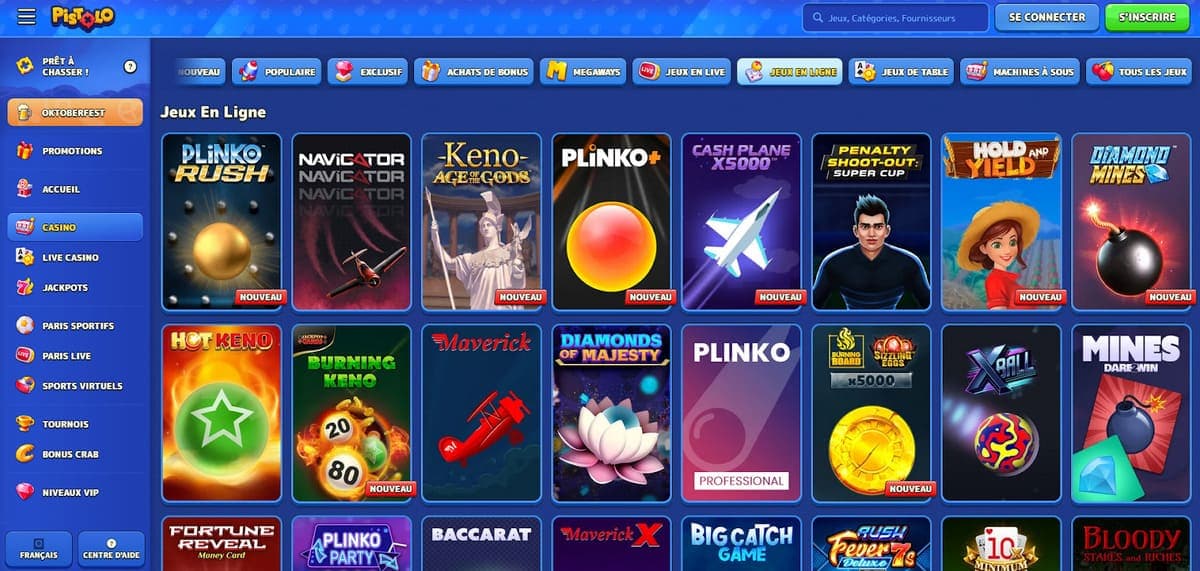 Jeux en ligne Pistolo Casino