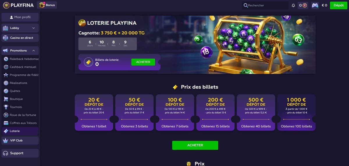 Loterie PlayFina Casino
