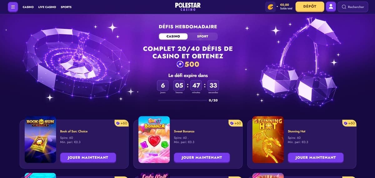 Défis PoleStar Casino