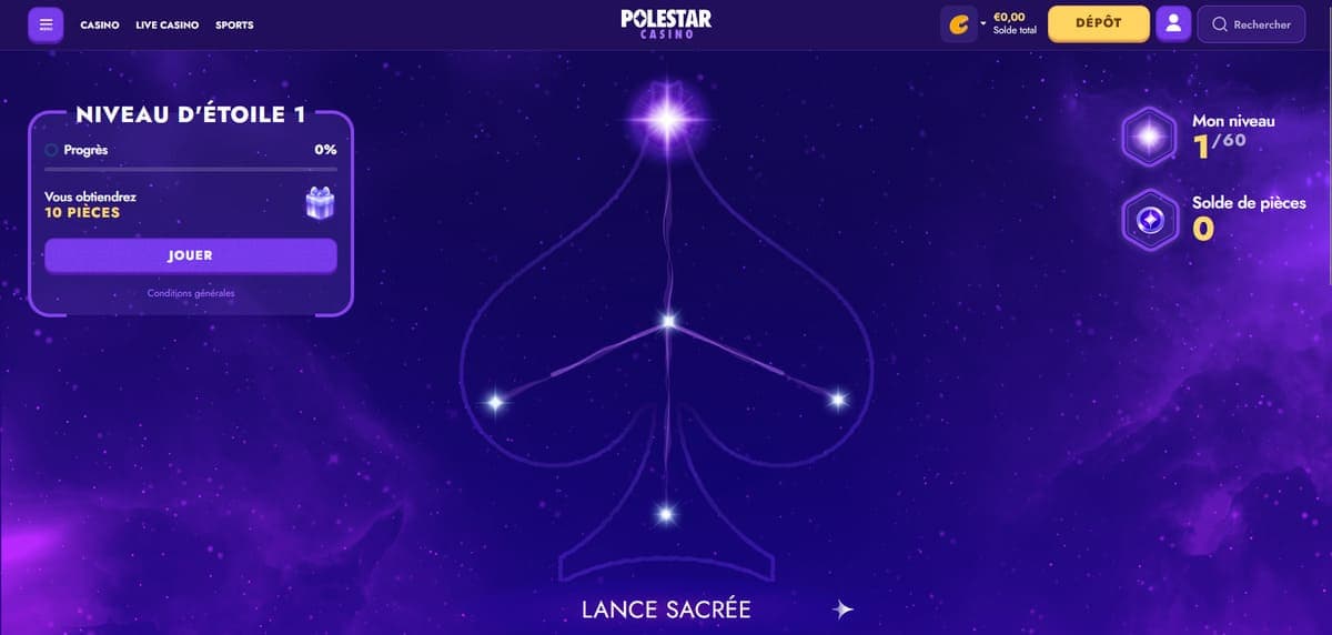 Voyage espace PoleStar Casino