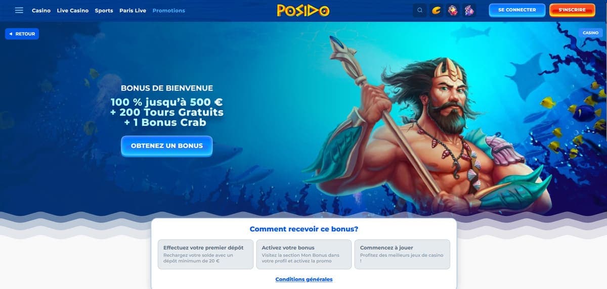 Bonus bienvenue Posido