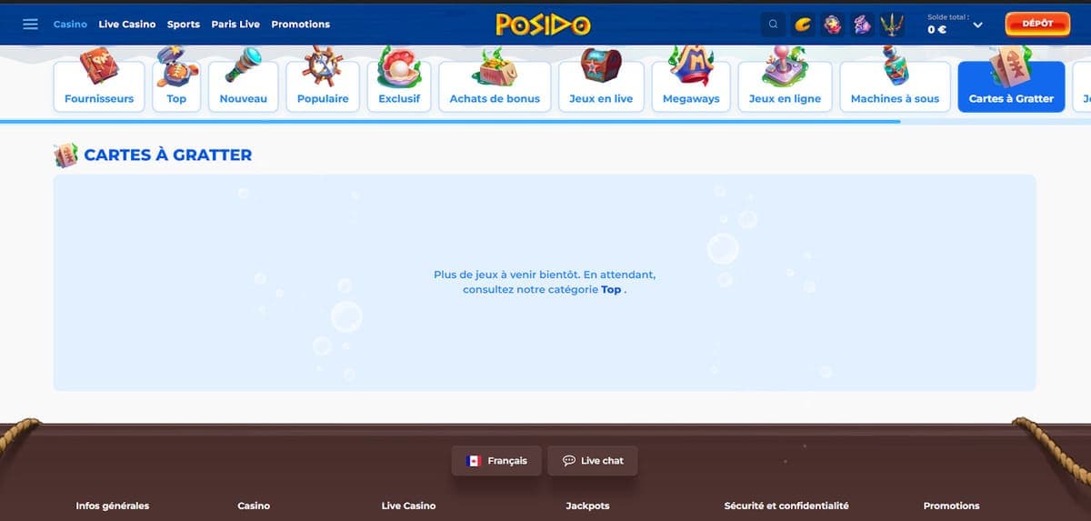 cartes à gratter Posido