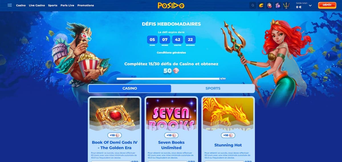 défis hebdomabaires Posido