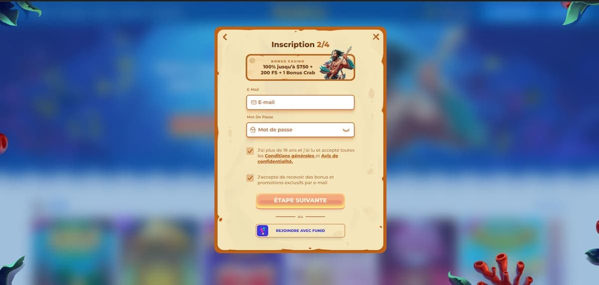 inscription étape 2 Posido