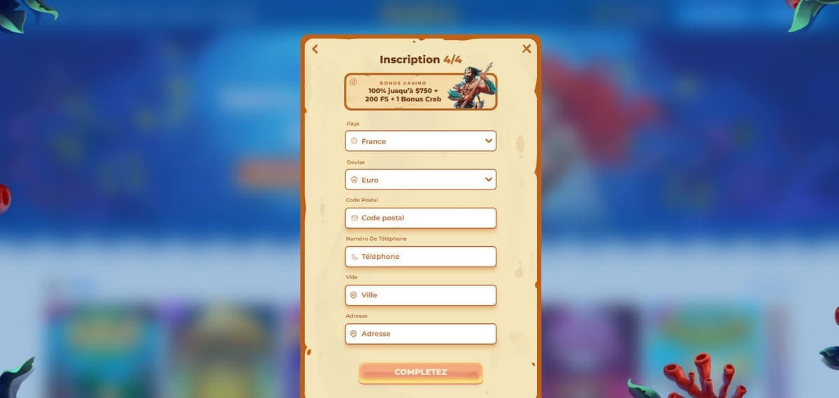 inscription étape 4 Posido