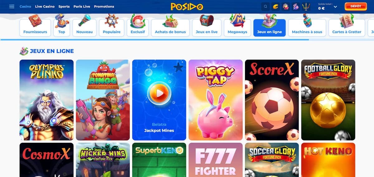 jeux en ligne Posido