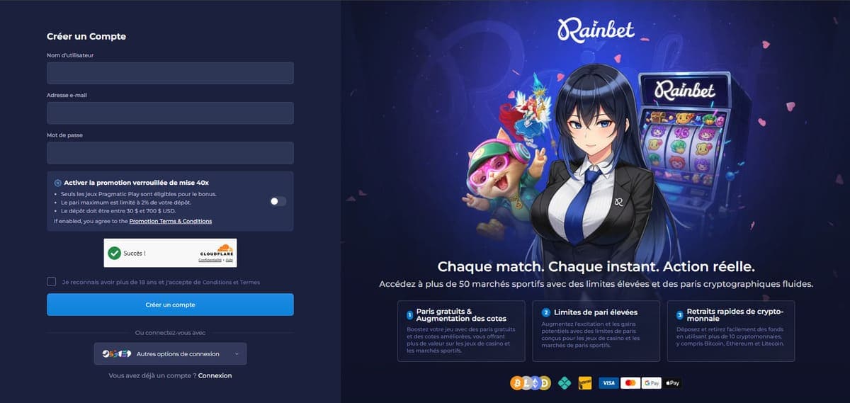 Inscription Rainbet Casino